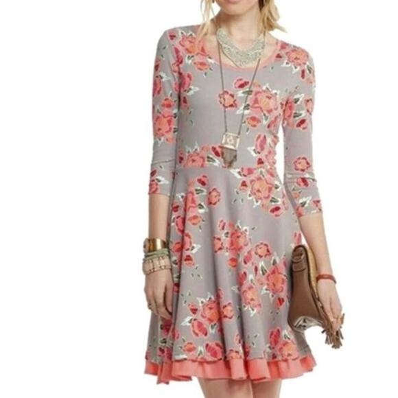 MATILDA JANE Marzipan Rose Fit & Flare Pink / Grey Dress Size Medium - Picture 4 of 15